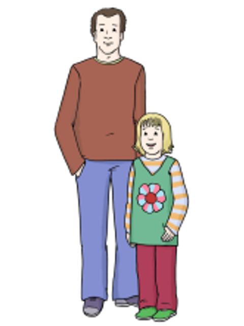 Illustration eines Vaters mit seiner Tochter