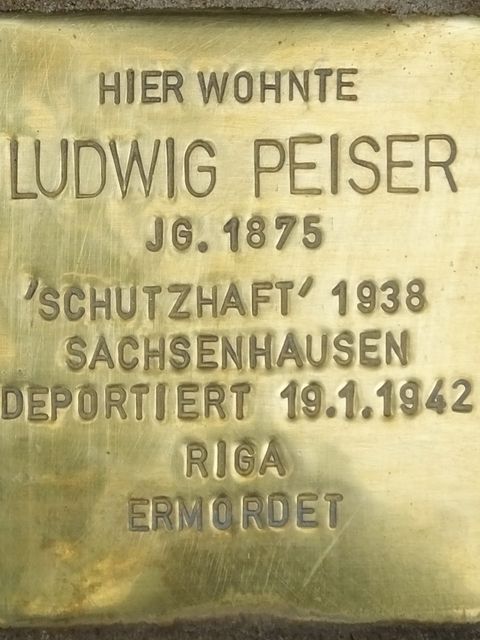 Stolperstein Ludwig Peiser, Foto:H.-J. Hupka