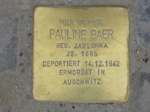 Stolperstein für Pauline Baer