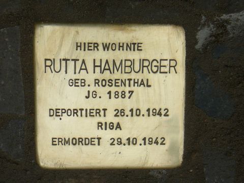 Stolperstein für Rutta Hamburger