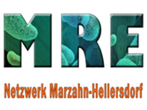 Buchstaben MRE und Schriftzug Netzwerk Marzahn-Hellersdorf