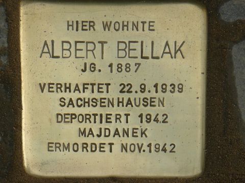 Stolperstein für Albert Bellak