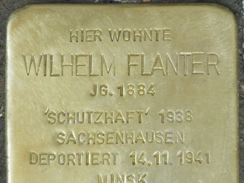 Stolperstein Wilhelm Flanter, Foto:H.-J. Hupka, 2014