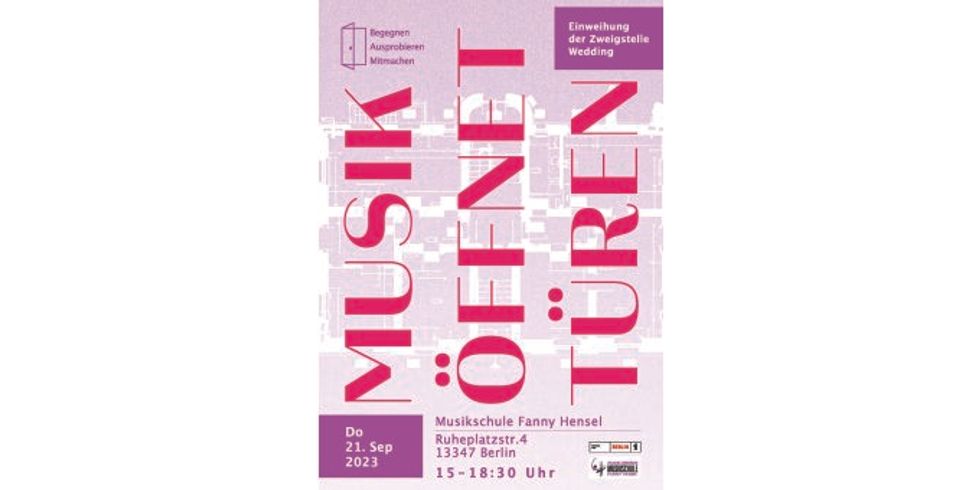 Plakat "Musik öffnet Türen" Zweigstelle Wedding 21.09.2023