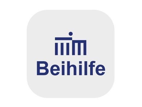 Logo der Berliner Beihilfe-App (stilisiertes Brandenburger Tor und Schriftzug 'Beihilfe') 