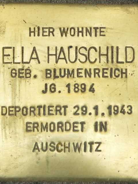 Stolperstein Ella Hauschild, Foto:H.-J. Hupka, 2014