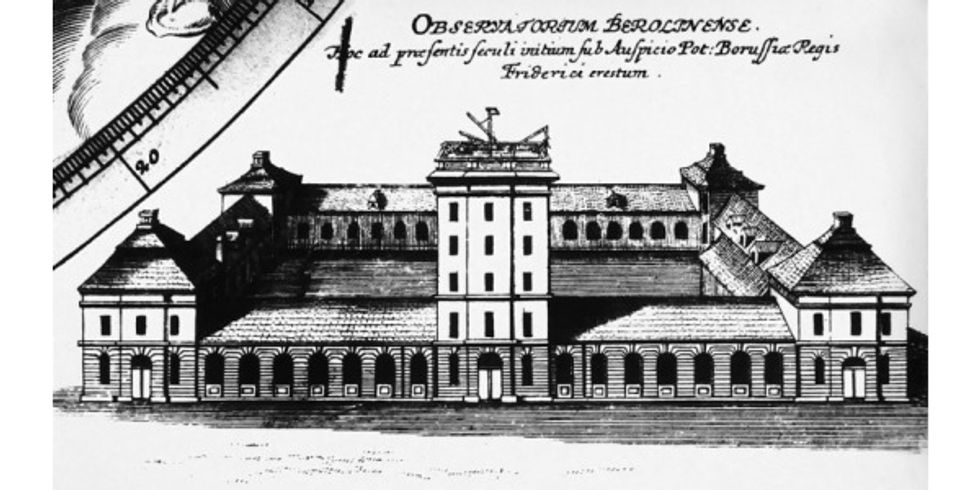 Eine Zeichnung des Gebäudes der Berliner Sternwarte