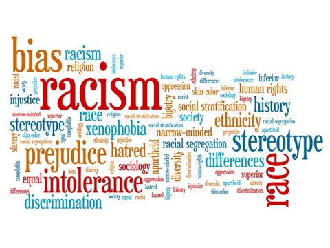 Wortwolke mir Begriffen zum Thema Rassismus