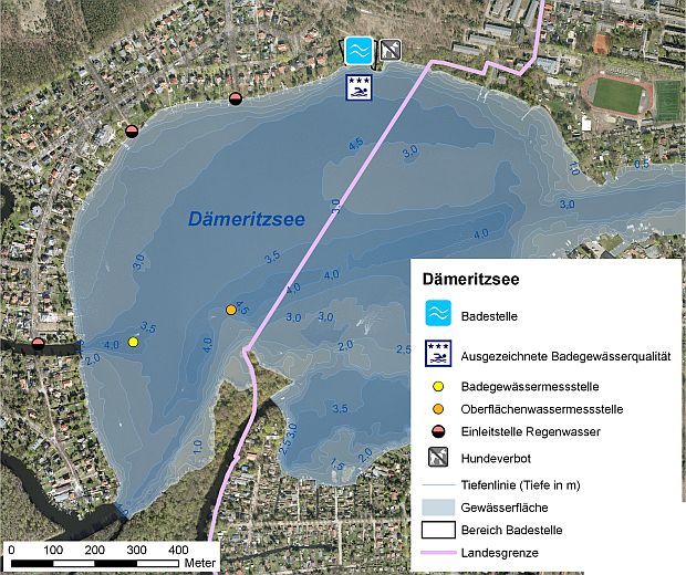 Abb. 2: Infrastruktur Badegewässer Dämeritzsee.