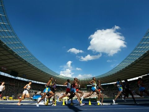 Läufer im Olympiastadion