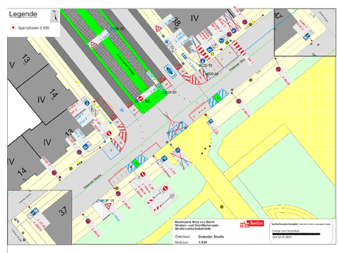 Bildvergrößerung: Verkehrszeichenplan Antwerpener Strasse / Ostender Strasse