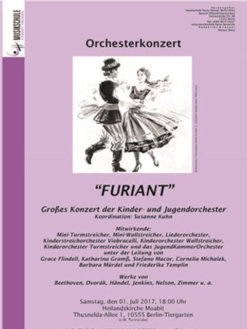Plakat Orchesterkonzert "Furiant"