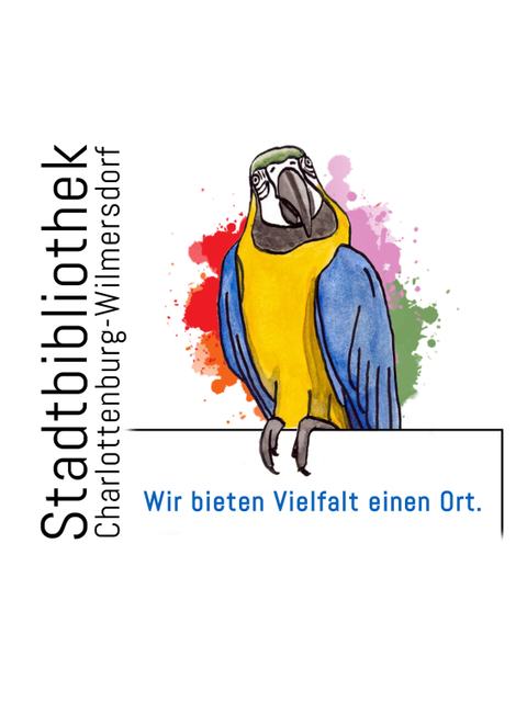 Logo und Motto der Stadtbibliothek Charlottenburg-Wilmersddorf