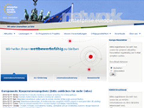 Screenshot der Webseite des Enterprise Europe Network