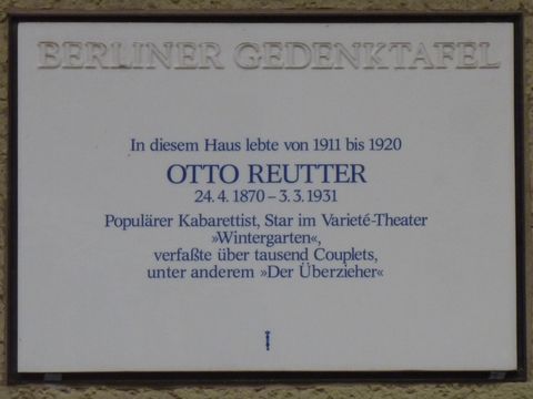 Gedenktafel für Otto Reutter, 27.2.2013, Foto: KHMM