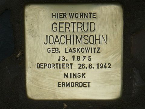 Stolperstein für Gertrud Joachimsohn