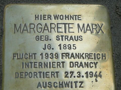 Stolperstein für Margarete Marx