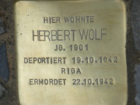 Bildvergrößerung: Stolperstein für Herbert Wolf