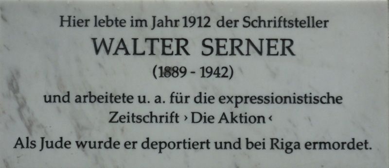 Gedenktafel Walter Serner