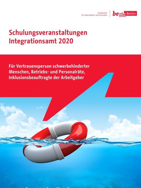 Cover Schulungsprogramm 2020. Rettungsring im Wasser