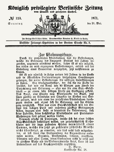 Bildvergrößerung: Eine Seite von einer alten Zeitung in altdeutscher Schrift.