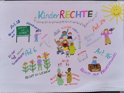 Bildvergrößerung: Kinderrechteplakat „Alte Fasanerie“.