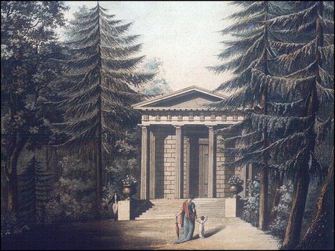 Schlossgarten Charlottenburg, Mausoleum, um 1820