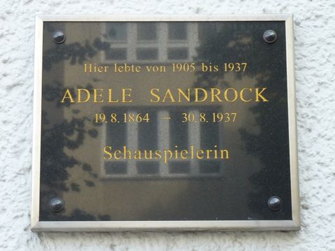 Zweite Gedenktafel für Adele Sandrock, 13.8.2010, Foto: KHMM