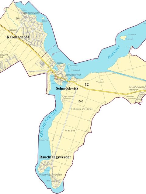 Bildvergrößerung: Karte Bezirksregion Schmöckwitz/Karolinenhof/Rauchfangswerder