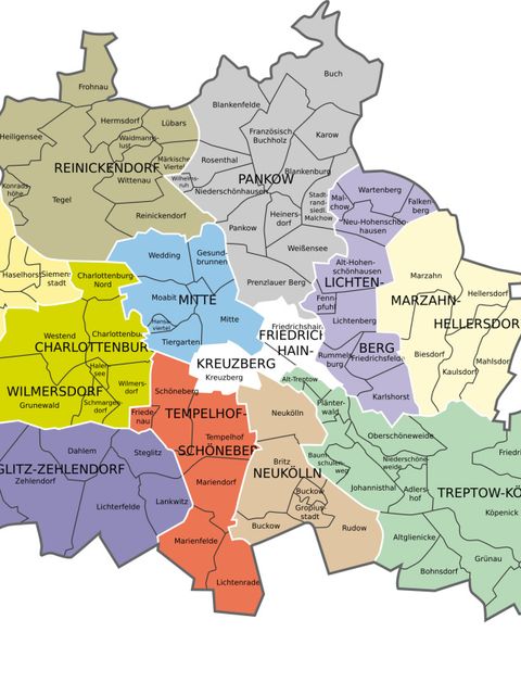 Karte Berlin mit Bezirken
