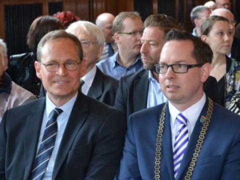 Der Regierende Bürgermeister von Berlin, Michael Müller beim Festakt am 13.04 2018