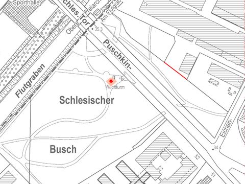 Bildvergrößerung: Mauerverlauf am Schlesischen Busch