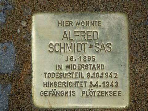 Stolperstein für Alfred Schmidt - Sas