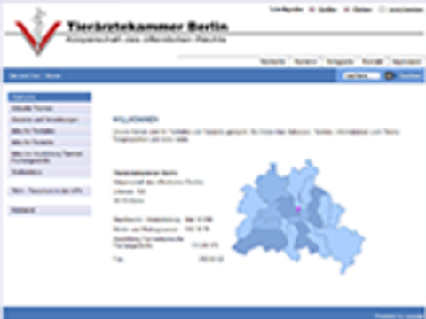 Screenshot der Webseite der Tierärztekammer Berlin