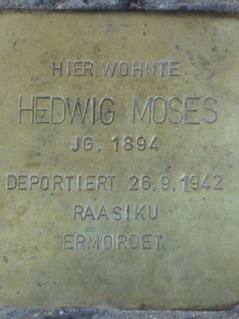 Stolperstein Hedwig Moses, Foto:H.-J. Hupka