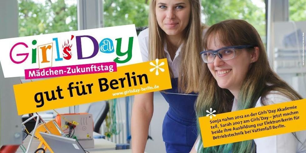 Plakat Girls´Day - Mädchen-Zukunftstag - mit 2 Berliner Girls’Day Botschafterinnen