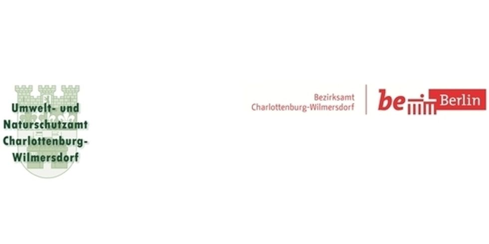 Logo des Umweltamtes + beBerlin-Logo