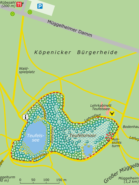 Bildvergrößerung: Karte des NSG und NATURA 2000-Gebietes Teufelsseemoor Köpenick