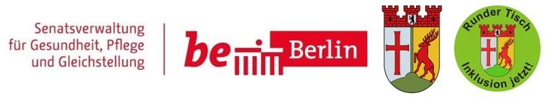 Logos der Senatsverwaltung für Gesundheit, Pflege und Gleichstellung, des Bezirksamt Tempelhof-Schöneberg von Berlin und des Thementisches Arbeit