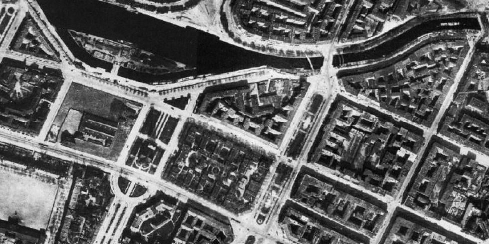 Luftbild 1928, Gründerzeitquartier Urbanstraße