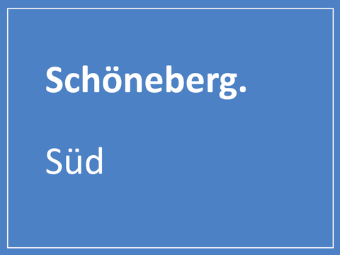 Kachel mit Schriftzug Schöneberg Süd