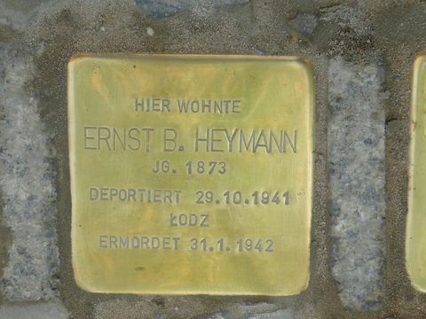 Bildvergrößerung: Stolperstein für Ernst Benjamin Heymann