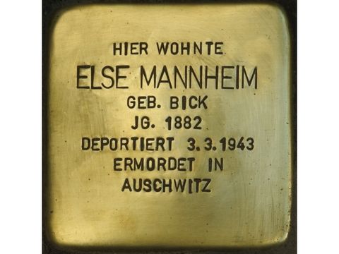 Bildvergrößerung: Stolperstein Else Mannheim
