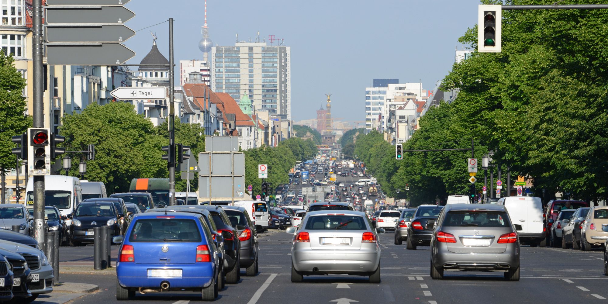Kaiserdamm - Autoverkehr in Berlin, 2018