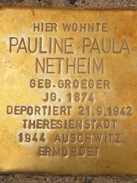 Stolperstein Pauline Paula Netheim, Foto: C. Timper
