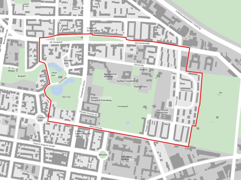 Bildvergrößerung: Gebietsfestlegung "Neue Mitte Tempelhof"