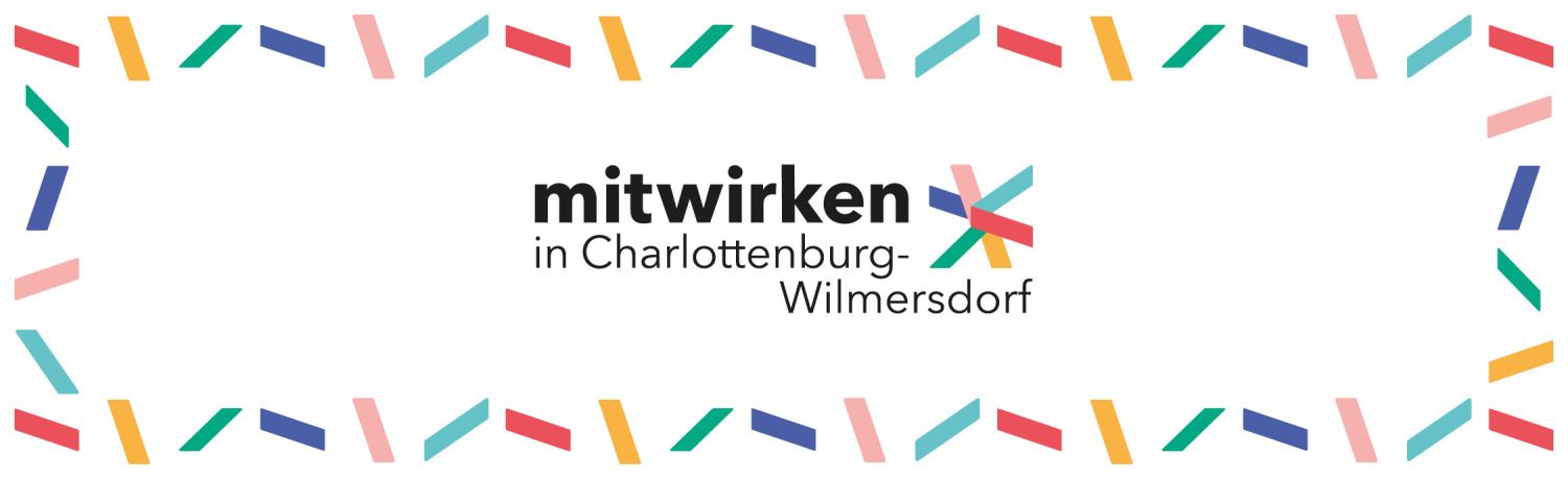 Webbanner des Raums für Beteiligung mit dem Schriftzug "mitwirken in Charlottenburg-Wilmersdorf"