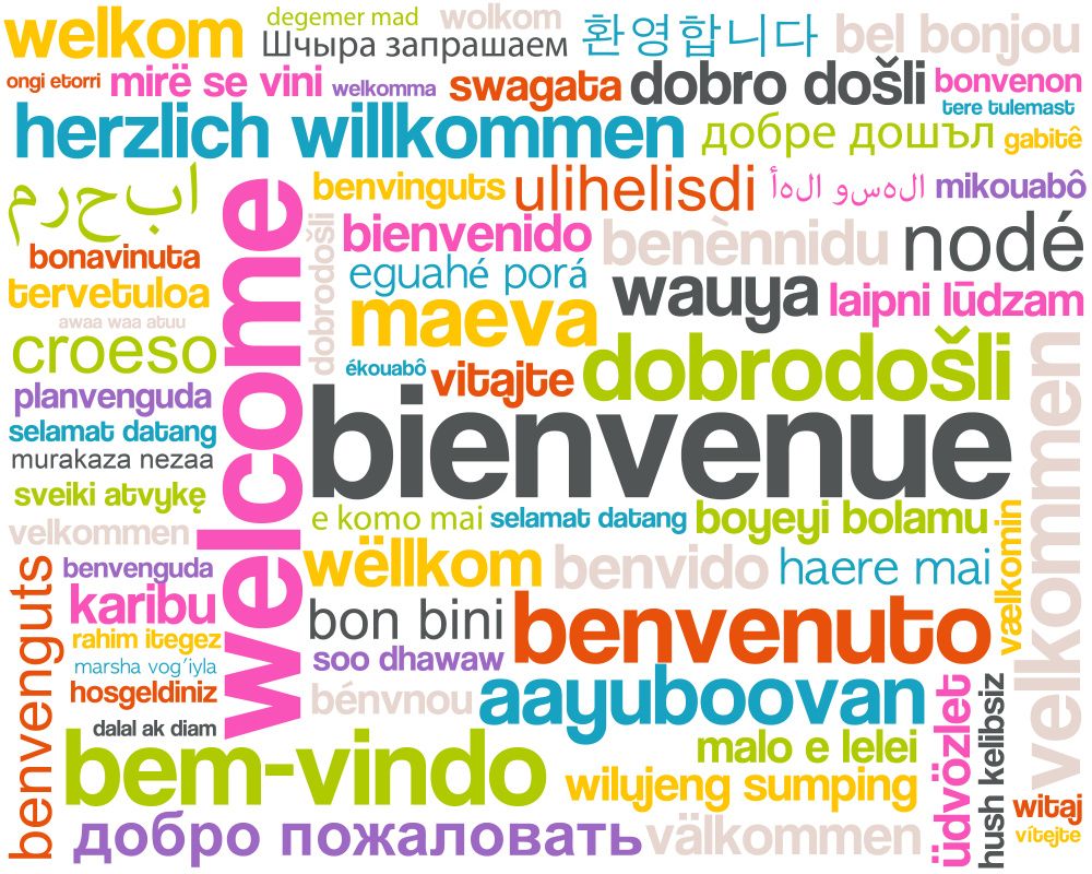 Willkommen in mehreren Sprachen
