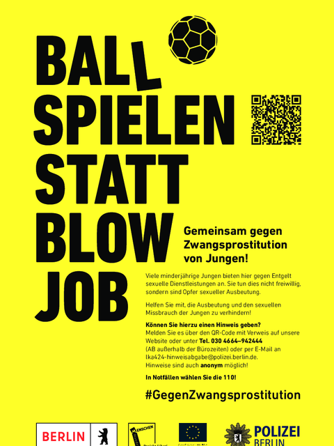 Plakat Ball Spielen statt Blow Job