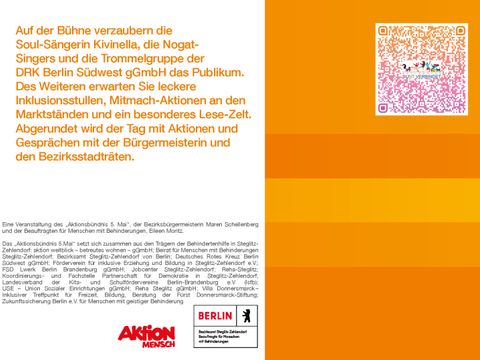 Bildvergrößerung: Aktionstag Bunt verbindet am 03.05.2024 auf dem Hermann-Ehlers-Platz (Rückseite der Postkarte)